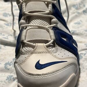 Nike White and Blue Sneakers uptempos 13